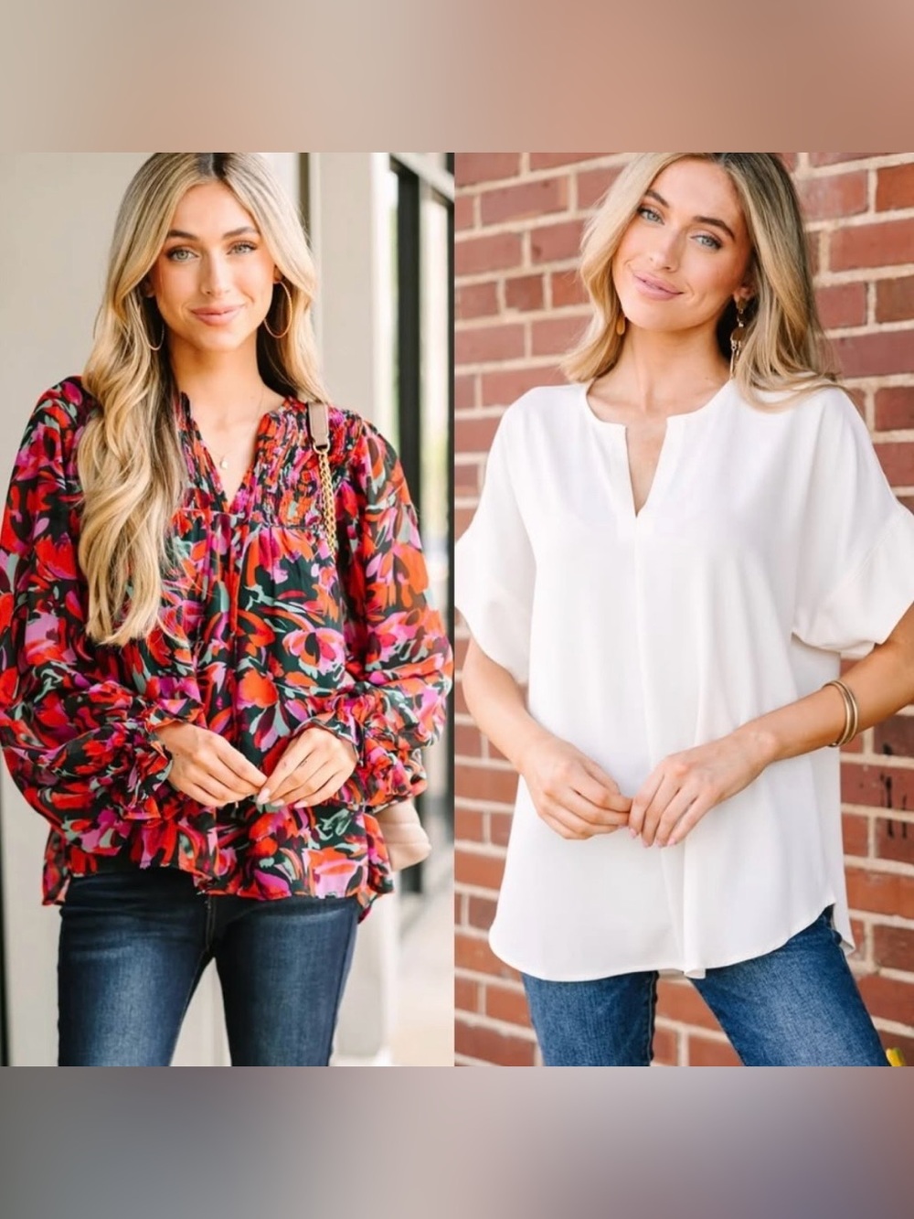 Floral Blouse & This is Why Top from Mint Julep Boutique